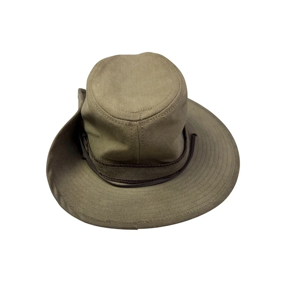Outback‎ Trading Co Wallaby Oilskin Hat Olive Green Medium Made in USA 1480